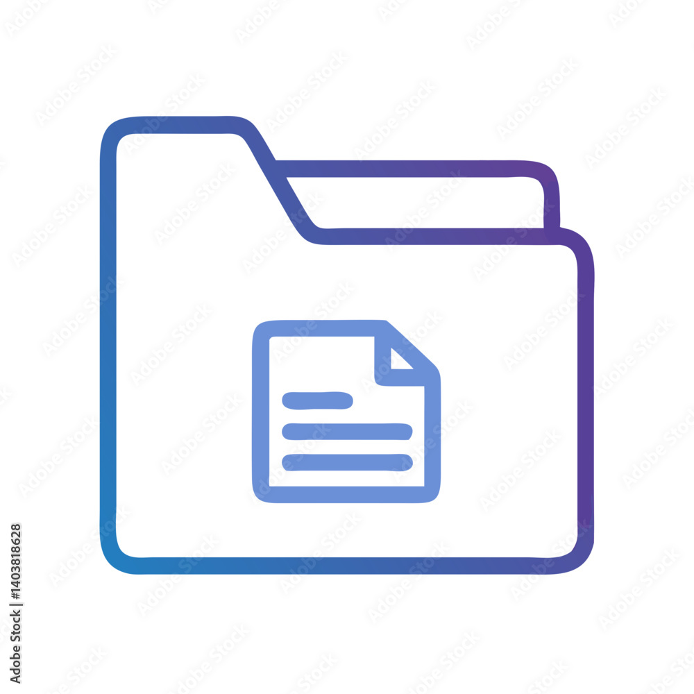 Poster Folder Icon Representing File Storage and Document Organization