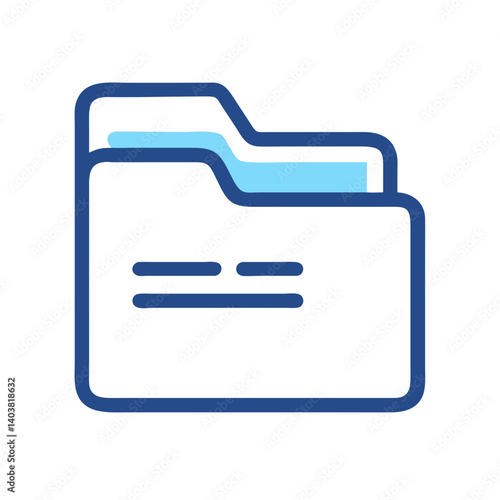 Poster Folder Icon Representing File Storage and Document Organization