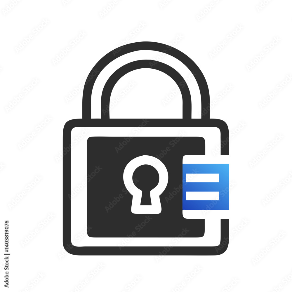 Poster padlock icon representing security and data protection