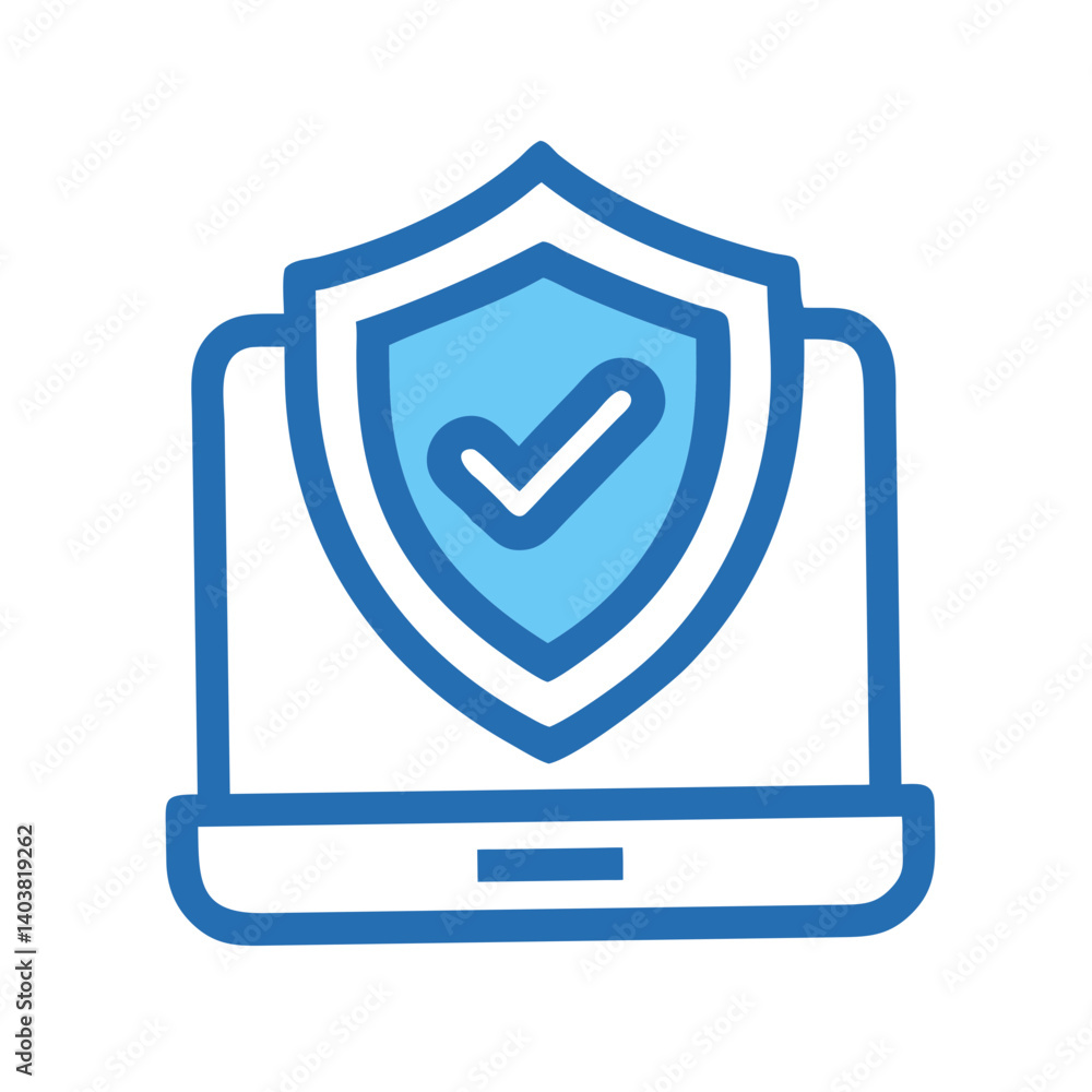 Poster shield icon representing protection and security