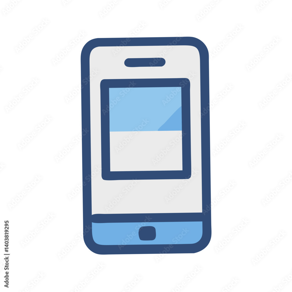 Poster smartphone icon representing mobile device and digital communication