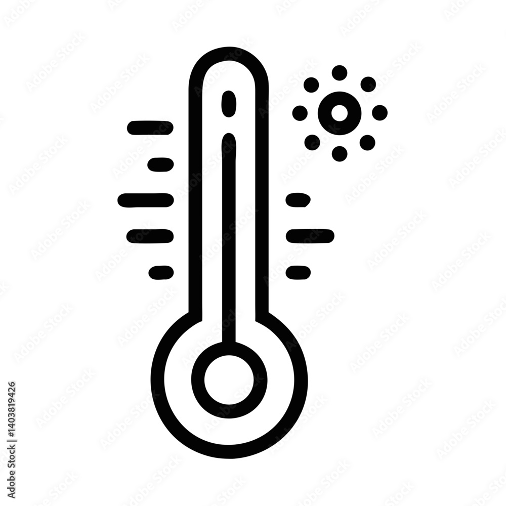 Poster Thermometer Icon Representing Temperature and Climate Measurement