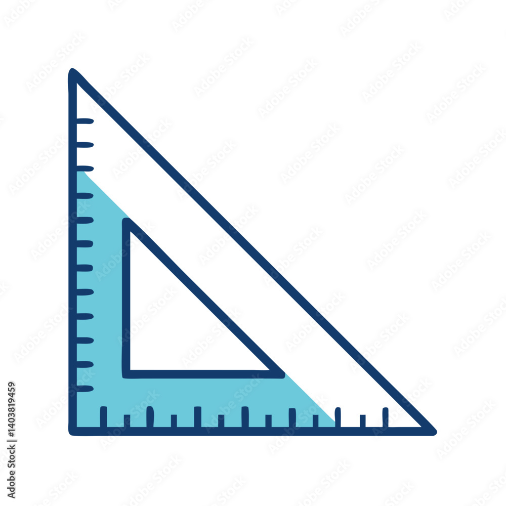 Poster Triangle Ruler Icon Representing Measurement and Geometric Drawing