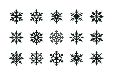 Snowflake  silhouette vector bundle  illustration