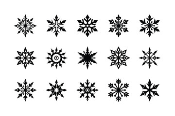 Snowflake  silhouette vector bundle  illustration