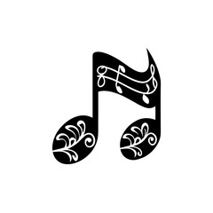 creative details Easter Music Note Icon Vector Illustration