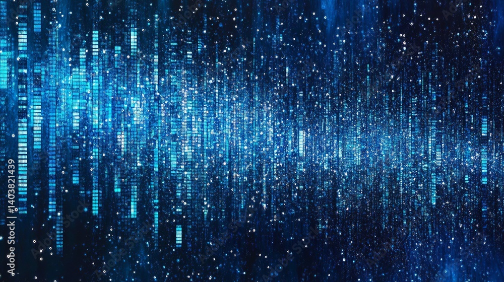 Poster blue digital background data stream technology matrix cyber security binary code abstract wallpaper 
