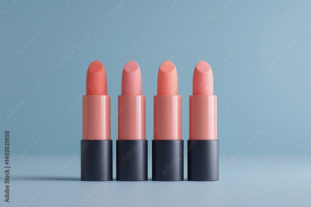 Aufkleber array of vibrant lipsticks and color palettes arranged on sleek surface captures attention with thei