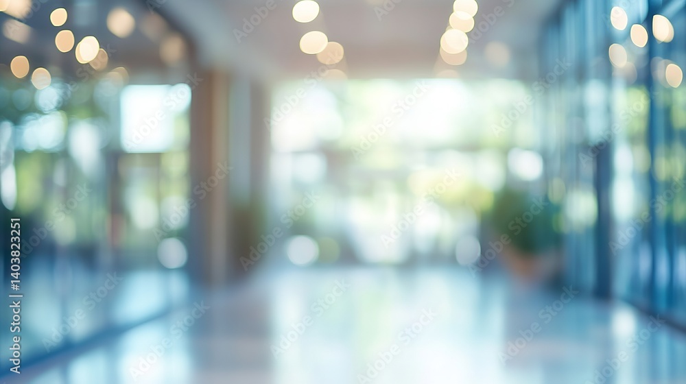 Poster blurred office background for business meeting or presentation with bokeh light effect design