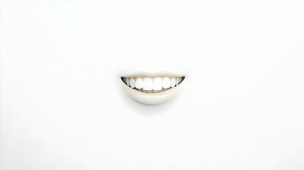 Smiling Face With White Teeth Against White Background