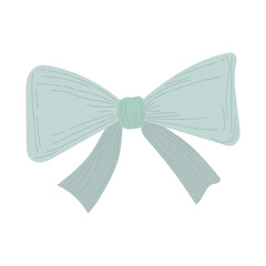 Mint green fabric bow with subtle texture and gentle flow, designed for spring crafts, feminine branding, or pretty packaging illustration projects.