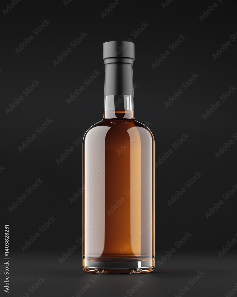 Aufkleber elegant whiskey bottle on dark background with smooth reflections and subtle light play for sophisti