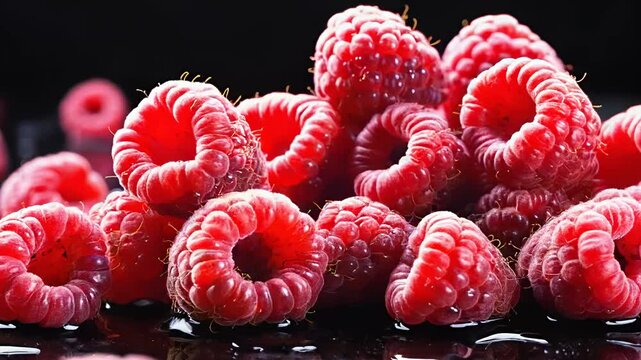 frische rote Himbeeren 