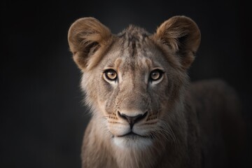 Fototapeta premium capture intense gaze of wild animal in minimalistic style