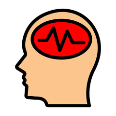 Brain Waves Vector Filled Icon Design