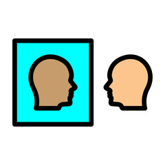 Self Reflection Vector Filled Icon Design