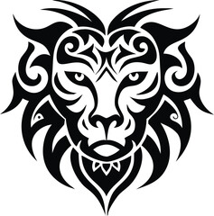 Obraz premium Lion design vector template. Lion head logo design icon symbol vector illustration, lion silhouette
