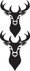 Deer Head Vector Silhouettes – Tribal Stag Logo Set for Tattoos, Emblems, and Hunting Design