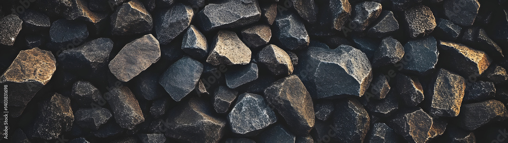 Poster halftone textured view of a pile of gravel creating depth from an aerial perspective