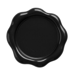 black wax seal isolated on white, blank black wax seal	
