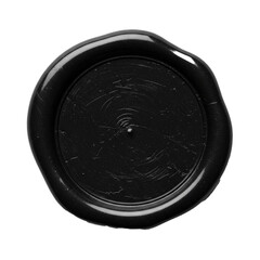 black wax seal isolated on white, blank black wax seal	
