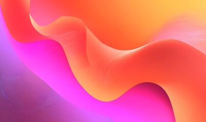 Abstract colorful waves with smooth gradients in shades of pink orange and yellow background design