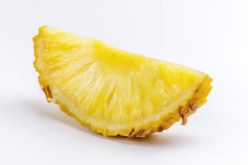 Pineapple slice close up studio shot on white background