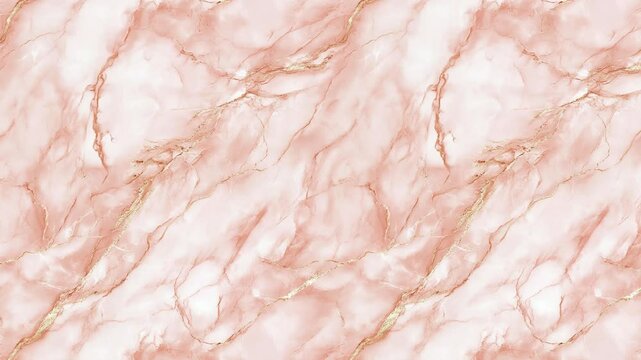 Animated loop of pale pink marble surface with strong natural veining.