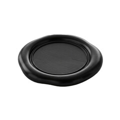 blackc wax seal isolated on white, blank black wax seal	
