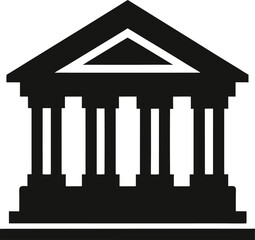 Bank building icon vector silhouette illustration