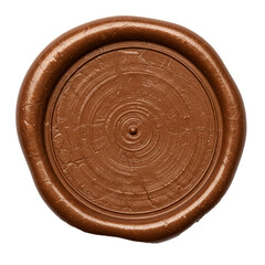 bronze wax seal isolated on white, blank bronze wax seal	