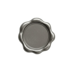 silver wax seal isolated on white, blank silver wax seal	