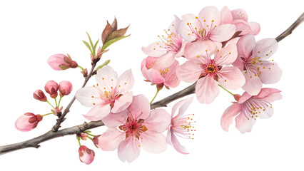 Obraz premium water color cherry blossom sakura branch of tree
