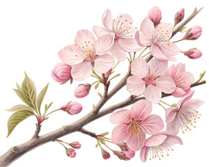 Obraz premium water color cherry blossom sakura branch of tree