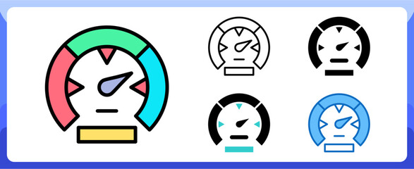 Performance Indicator Multi Style Icon in Performance Strength and Management Vector Design