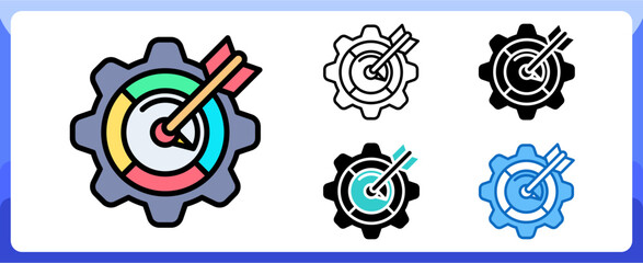 Performance Goal Multi Style Icon in Performance Strength and Management Vector Design
