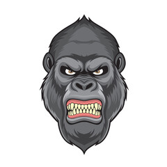 gorilla head mascot vector illustration angry gorilla design