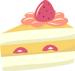 Vector illustration of a strawberry cheesecake