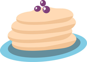 Vector illustration of a blueberry pancake