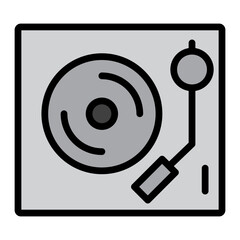 Record Player Vector Filled Icon Design