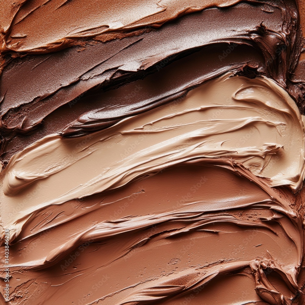 Poster abstract background of creamy chocolate shades with smooth texture and rich color palette top view