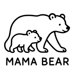 Obraz premium Mama Bear and Cubs Vector Illustration