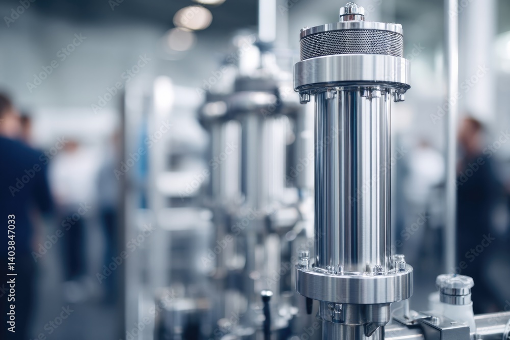 Poster minimalistic scene featuring advanced water filtration technologies in focus with blurred background