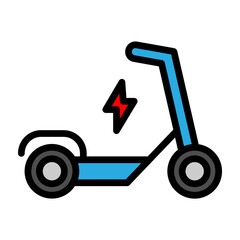 Electric Scooter Vector Filled Icon Design