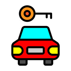 Car Rental Key Vector Filled Icon Design