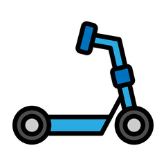 Kick Scooter Vector Filled Icon Design