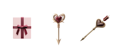 Vintage love-themed gift box with arrows and heart shaped tips for unique romantic surprises