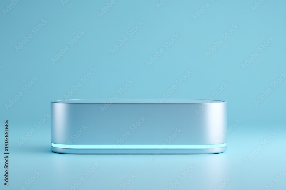 Poster showcase sleek 3d model of futuristic gadget on smooth solid color background