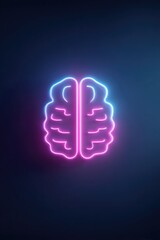 Obraz premium vibrant neon color background provides striking showcase for concept of neuro-education with glowing hues symbolizing
