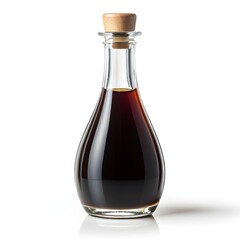Elegant Pear-Shaped Glass Bottle with Dark Liquid Upscaled Image